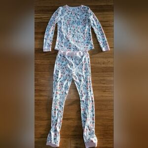 Jessica Simpson Pink and White Floral Kids Pajama Set